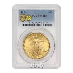 1924 $20 Gold Saint Gaudens PCGS MS65 PQ Approved Registry Quality Double Eagle
