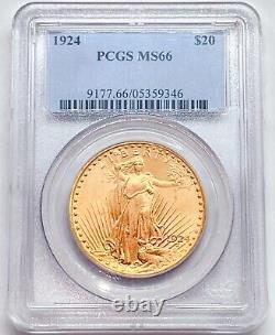 1924 $20 Gold Saint Gaudens PCGS MS66 Double Eagle 359346