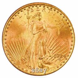1924 $20 Gold Saint Gaudens PCGS Rattler MS63 CAC Double Eagle 230139