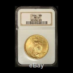 1924 $20 Gold St. Gaudens Double Eagle NGC MS 65 Free Shipping USA