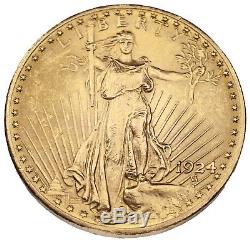 1924 $20 Gold St. Gaudens Double Eagle in AU Condition