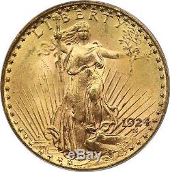 1924 $20 PCGS/CAC MS 62 (Doily Holder) Saint-Gaudens Double Eagle