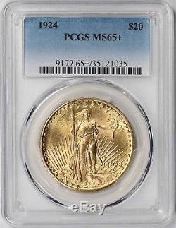1924 $20 PCGS MS 65 + Saint-Gaudens Gold Double Eagle