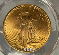 1924 $20 PCGS MS 65+ St. Gaudens Gold Double Eagle