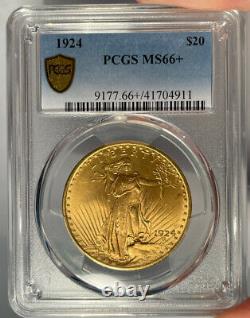 1924 $20 PCGS MS 66+ St. Gaudens Gold Double Eagle