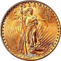 1924 $20 PCGS MS65 Saint Gaudens Double Eagle Gold Coin