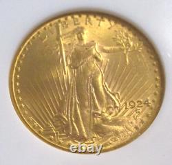 1924 $20 Saint-Gaudens Double Eagle Gold Coin NGC MS61