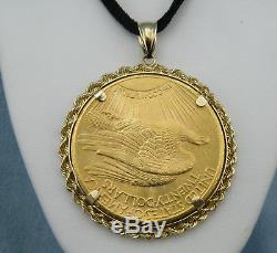 1924 $20 Saint-Gaudens Double Eagle Gold Coin Pendant, 14K Yellow Gold Bezel