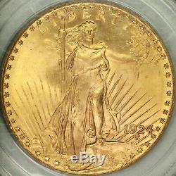 1924 $20 Saint Gaudens Double Eagle PCGS MS66