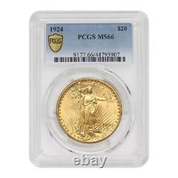 1924 $20 Saint Gaudens Double Eagle PCGS MS66 Gem graded Philadelphia gold coin