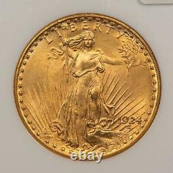 1924 $20 Saint-Gaudens Gold Double Eagle Luster NGC MS 65 SKU-G1447