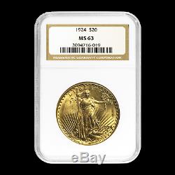 1924 $20 Saint-Gaudens Gold Double Eagle MS-63 NGC SKU#14216