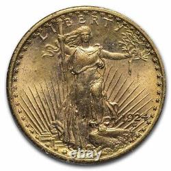 1924 $20 Saint-Gaudens Gold Double Eagle MS-63 PCGS (Rattler) SKU#41105