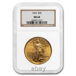 1924 $20 Saint-Gaudens Gold Double Eagle MS-64 NGC SKU#11180
