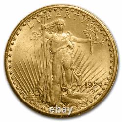 1924 $20 Saint-Gaudens Gold Double Eagle MS-64 PCGS CAC (Rattler) SKU#277396