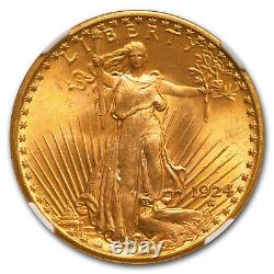 1924 $20 Saint-Gaudens Gold Double Eagle MS-66+ NGC SKU #94523