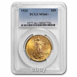 1924 $20 Saint-Gaudens Gold Double Eagle MS-66+ PCGS