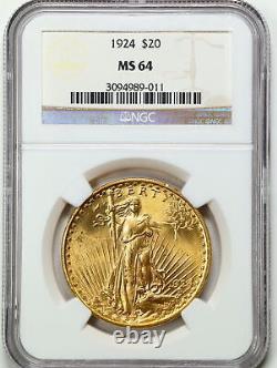 1924 $20 Saint-Gaudens' Gold Double Eagle MS64 NGC 3094989-011