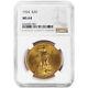 1924 $20 Saint Gaudens Gold Double Eagle NGC MS64