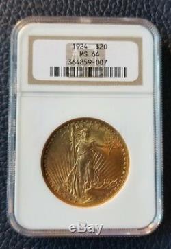 1924 $20 Saint Gaudens Gold Double Eagle NGC MS64. What a coin