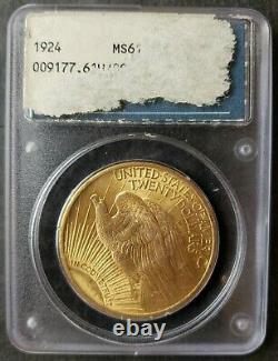1924 $20 Saint Gaudens Gold Double Eagle PCGS MS61
