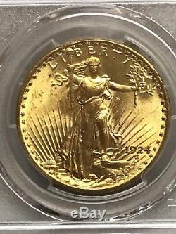 1924 $20 Saint Gaudens Gold Double Eagle PCGS MS64 Beautiful! 84960458
