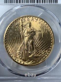 1924 $20 Saint Gaudens Gold Double Eagle PCGS MS64! P38587906