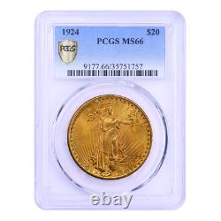 1924 $20 Saint Gaudens Gold Double Eagle PCGS MS66