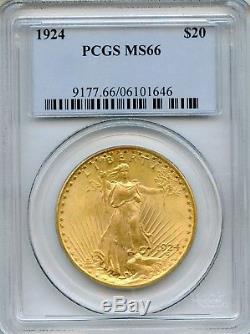1924 $20 Saint Gaudens PCGS MS66 Double Eagle Gold Coin (06101646)