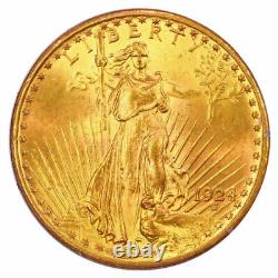 1924 $20 Saint Gaudens PCGS Rattler MS63 CAC Gold Double Eagle 094270