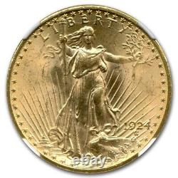 1924 $20 St. Gaudens Gold Double Eagle MS-65 NGC (DDO, VP-001)