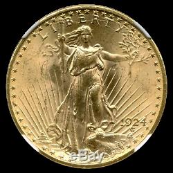 1924 $20 St. Gaudens Gold Double Eagle MS-65 NGC (DDO, VP-001) SKU#153726