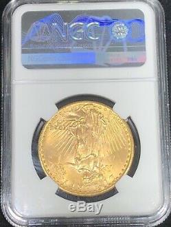 1924 $20 St. Gaudens Gold Double Eagle Mint Error MS 65 Reverse Struck Thru