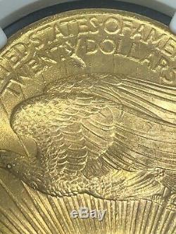 1924 $20 St. Gaudens Gold Double Eagle Mint Error MS 65 Reverse Struck Thru