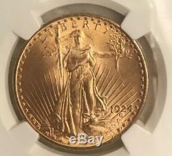 1924 $20 St Gaudens NGC MS66 GEM Philadelphia Gold Double Eagle