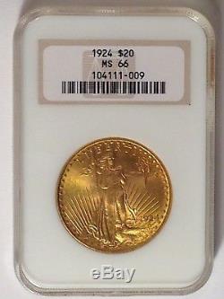 1924 $20 St Gaudens NGC MS66 Philadelphia Gold Double Eagle BEAUTIFUL COIN