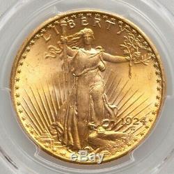1924 $20 St Gaudens PCGS MS66+ Gold Shield GEM Philadelphia Gold Double Eagle