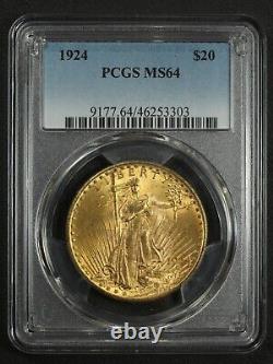 1924 $20 Twenty Dollar St Gaudens Gold Double Eagle PCGS MS 64
