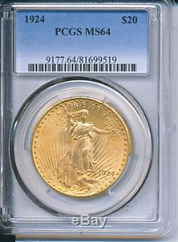 1924 PCGS MS 64 $20 Gold St Gaudens Double Eagle