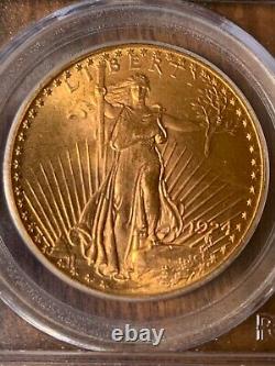 1924 Pcgs St Gaudens $20 Dollar Gold Ms-66 Double Eagle