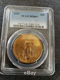 1924 ST Gaudens Double Eagle $20 Gold Piece PCGS gradeMS-64+ ABSOLUTELY STUNNING
