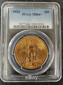 1924 ST Gaudens Double Eagle $20 Gold Piece PCGS gradeMS-64+ ABSOLUTELY STUNNING