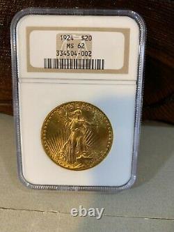 1924 Saint Gaudens $20 Gold Double Eagle MS62