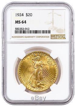 1924 Saint-Gaudens $20 Gold Double Eagle NGC MS64 SKU37049