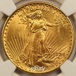 1924 Saint Gaudens Double Eagle Gold $20 MS 63 NGC