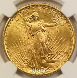 1924 Saint Gaudens Double Eagle Gold $20 UNC Details NGC
