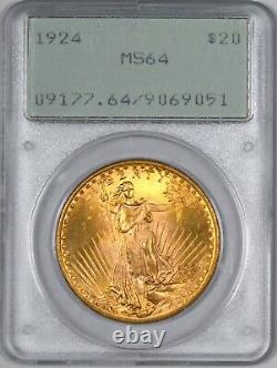 1924 Saint Gaudens Gold Double Eagle $20 PCGS MS64 Rattler