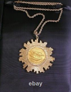 1924 St. Gauden Liberty Double Eagle Gold Coin Pendant Necklace 91 Gr Stunning