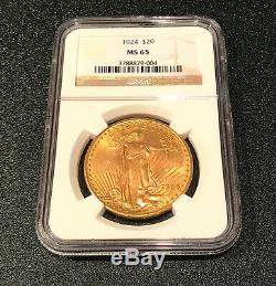 1924 St. Gaudens Double Eagle MS 65 $20 coin NGC certified