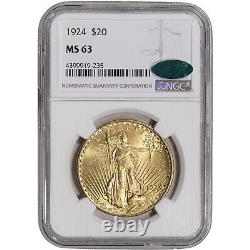 1924 US Gold $20 Saint-Gaudens Double Eagle NGC MS63 CAC Verified
